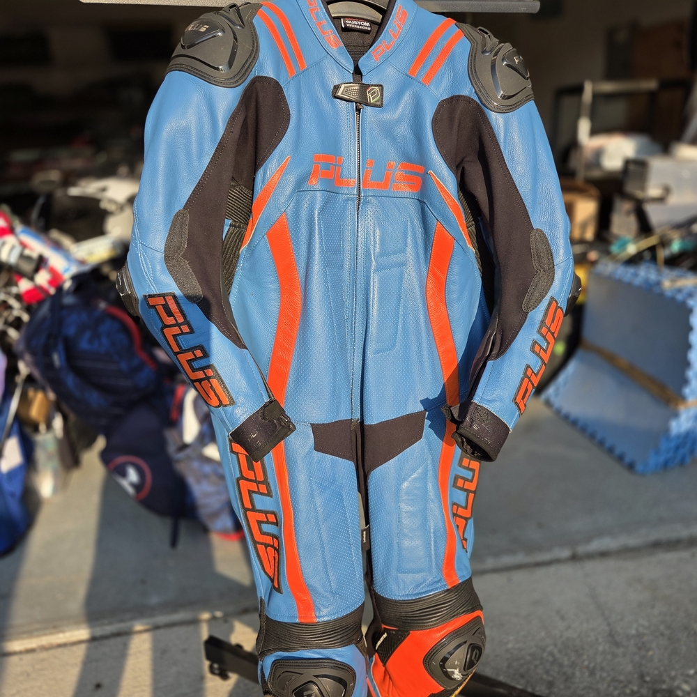 Women's Blue and Orange Racing Suit